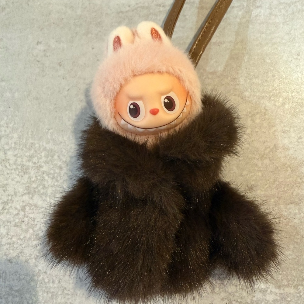 Labubu v4 Pin for love fuzzy furry coat jacket outfit -